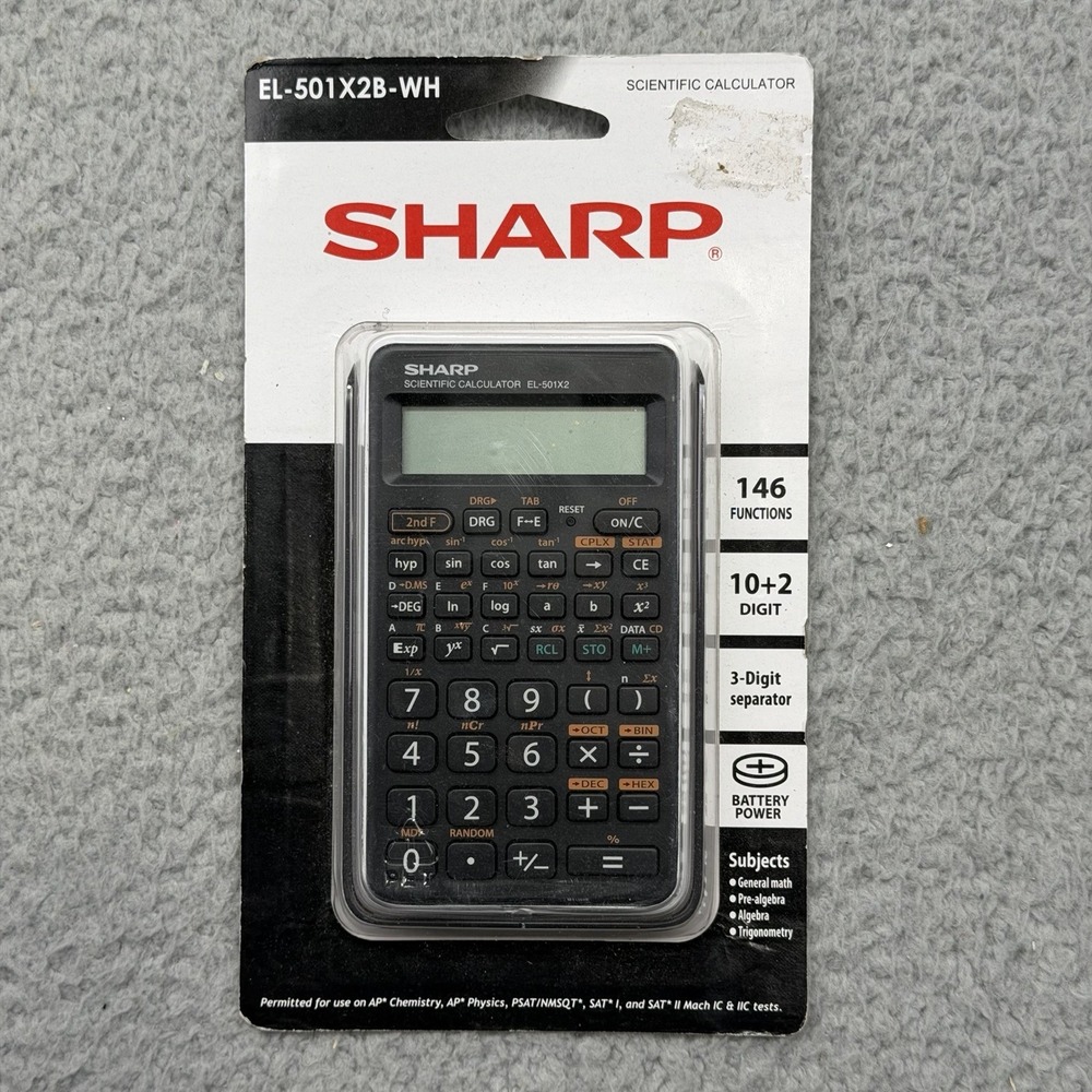 NIP Sharp EL-501X2B-WH Chemistry Physics Battery Powered 146 Function Calculator